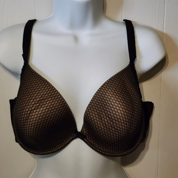 38d Black Tan Padded Bra Underwire Le Mystere